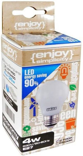 Elvhx LED Bulb 4W 94mm for Socket E27 and Shape A55 Cool White 400lm