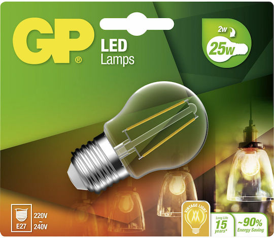 GP Batteries Λάμπα LED 2W για Ντουί E27 Θερμό Λευκό 250lm