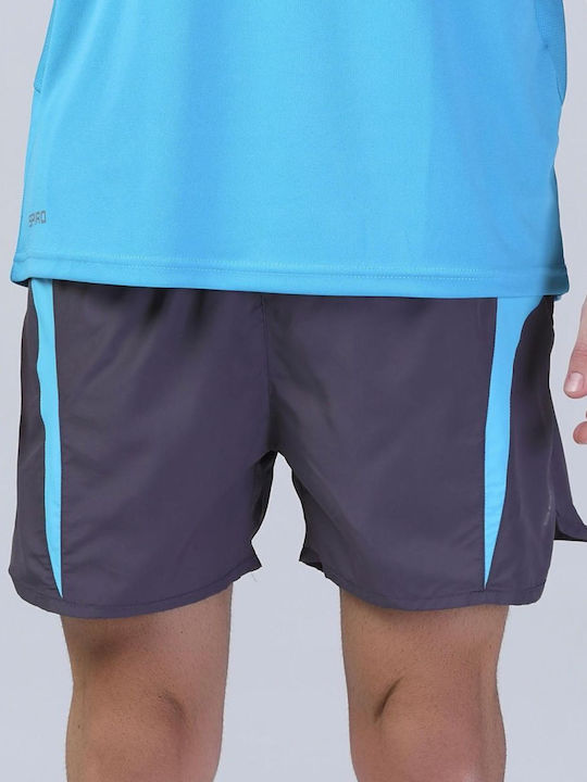 Spiro Micro Lite Running Shorts Result R183X - Grey/Aqua Men's Athletic Shorts Gray