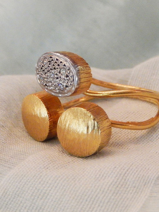Polytimo Дамски Пръстен с Циркони от Бяло злато 14K