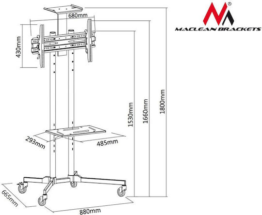 Maclean Energy MC-661 Δαπέδου έως 55" και 50kg