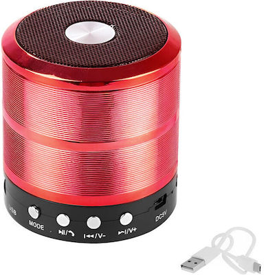 WS-887 Bluetooth Speaker 3W with Radio and Battery Life up to 6 hours Red