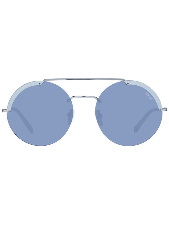 Emilio Pucci Men's Sunglasses with Silver Metal Frame EP0189 16A