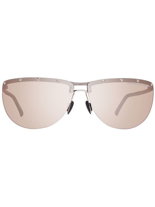 Porsche Design Women's Sunglasses with Rose Gold Metal Frame P8577 C