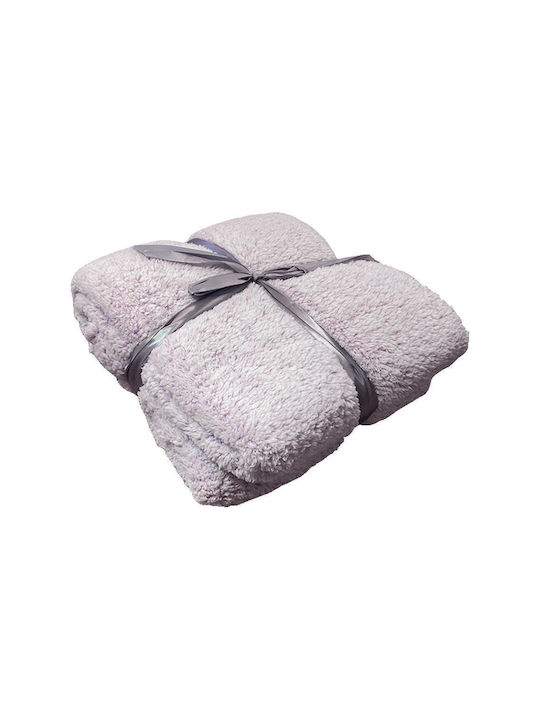 Chios Hellas Fluffy Blanket Furry Single 150x200cm. Pink/White
