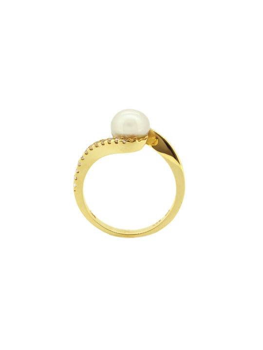 Women's Gold Ring with Pearl 14K