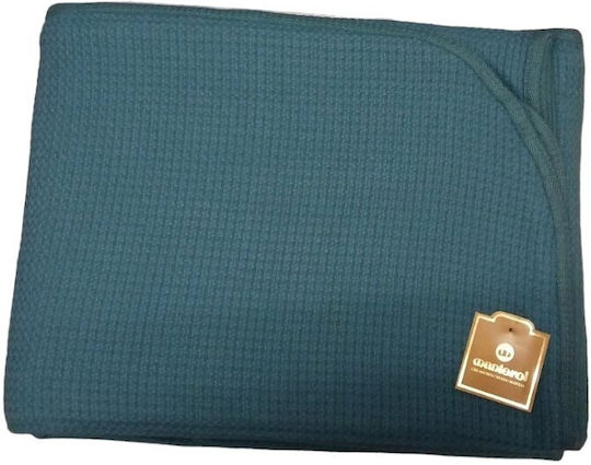 Manterol Casa Petalo 375 Pique Blanket Single 160x240cm Light Blue