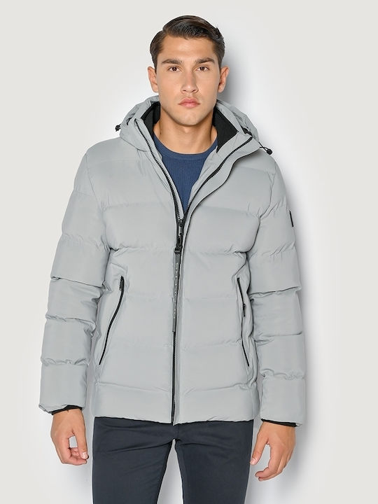 Brokers Jeans Herren Winter Jacke Puffer Gray