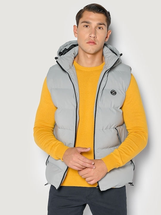 Sleeveless Winter Jacket Puffer Silver
