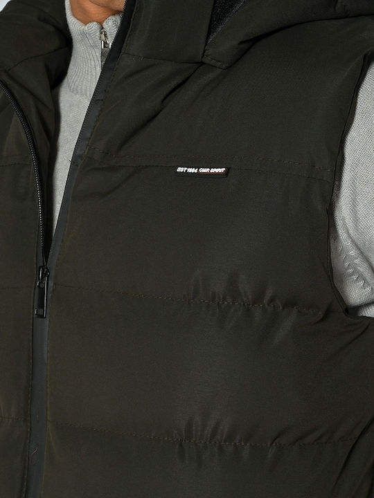 Ärmellos Winter Jacke Puffer Khaki