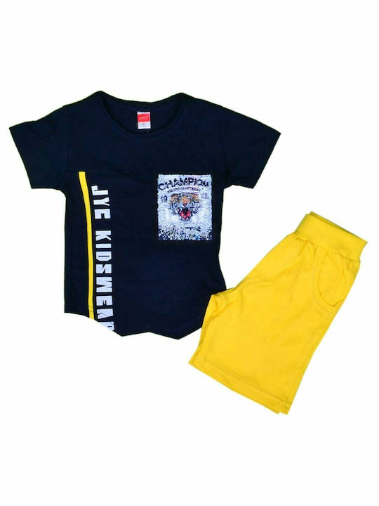 Joyce Kids Set with Shorts Summer 2pcs Navy Blue