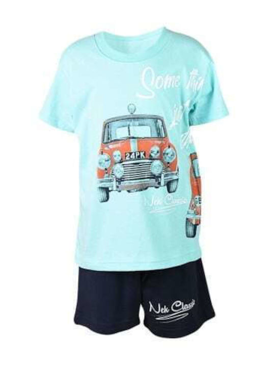 Nek Kids Wear Kids Set with Shorts Summer 2pcs Turquoise