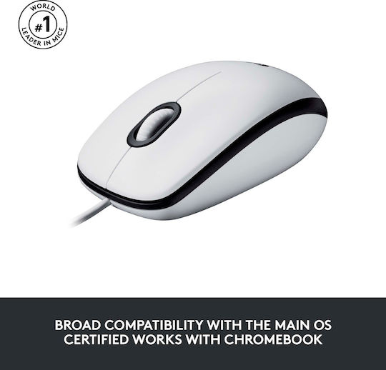 Logitech M100 С кабел Мишка Бял