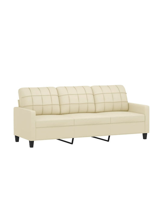 Living Room Furniture Set 3-Seater & 2-Seater & Armchair & Stool Beige