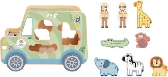 Tooky Toys Shape Sorting Toy Jeep Safari made of Wood for 18++ Months