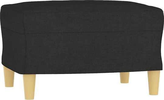 Living Room Furniture Set 3-Seater & 2-Seater & Stool Black