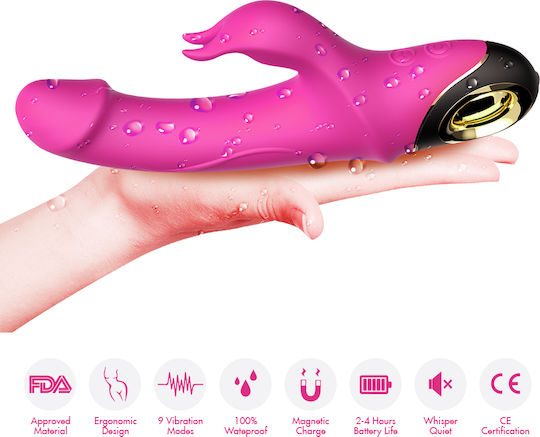 Kinksters Δονητής Rabbit 22cm Ροζ