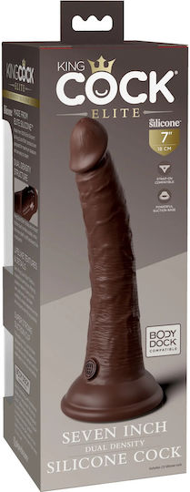 Pipedream King Cock Elite Ρεαλιστικό Dildo με Βεντούζα Καφέ 18cm
