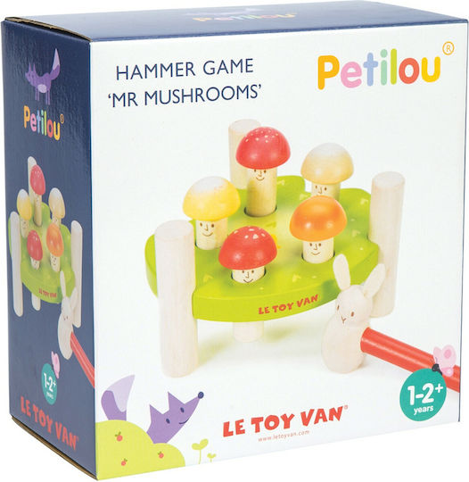 Le Toy Van Παιχνίδι με Σφυράκι Petilou Mr Mushrooms Hammer Game από Ξύλο για 12+ Μηνών