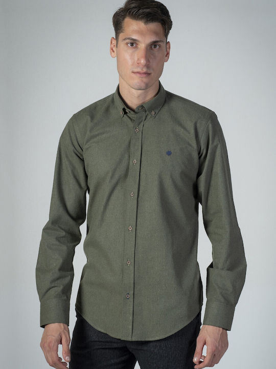 Dors Men's Shirt Long Sleeve Flannel Green