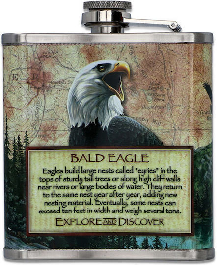 Hip Flask Φλασκί Ανοξείδωτο Καφέ 210ml