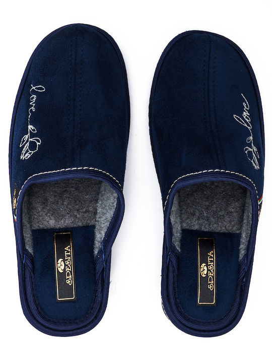 Anatomische Damen Hausschuhe Blau