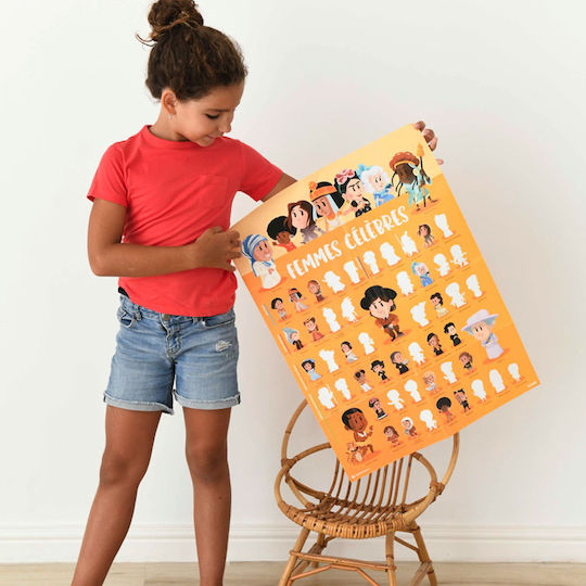 Poppik Stickers Discovery Posters, Famous Women for Children 7+ years Years