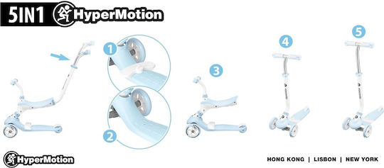 HyperMotion Παιδικό Πατίνι 5 in 1 Τρίτροχο για 2+ Ετών Γαλάζιο