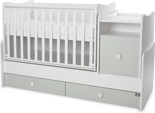 Lorelli Πολυμορφική Κούνια Trend Plus White & Milky Green με Συρτάρι