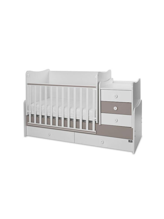 Lorelli Κούνια Πολυμορφική Maxi Plus White/String για Στρώμα 62x110cm
