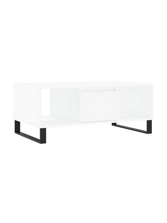 Rectangular Wooden Coffee Table White L90xW50xH36.5cm