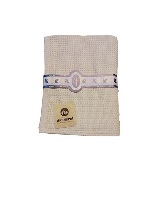 Manterol Casa Blanket Spanish Nursery Swaddling Blankets Cotton Beige Cream 75x100cm