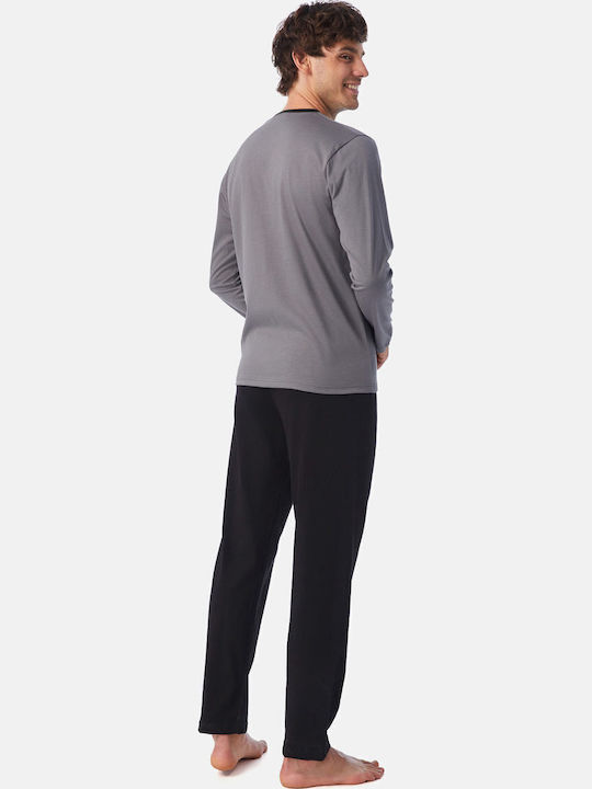 Minerva Men's Winter Pajamas Set Gray