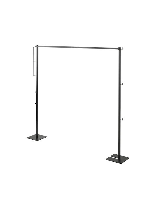 Yamazaki Metallic Garment Rack Telescopic Black 175x25x160cm