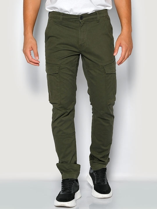 Camaro Men's Trousers Cargo Elastic Khaki