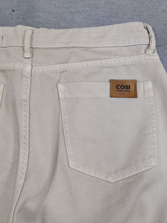 Herren Jeanshosen Gekürzte Slim Anwendung Beigen