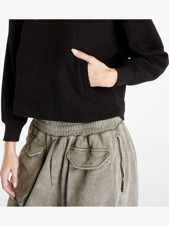 Damen Sweatshirt Kapuzen Schwarz