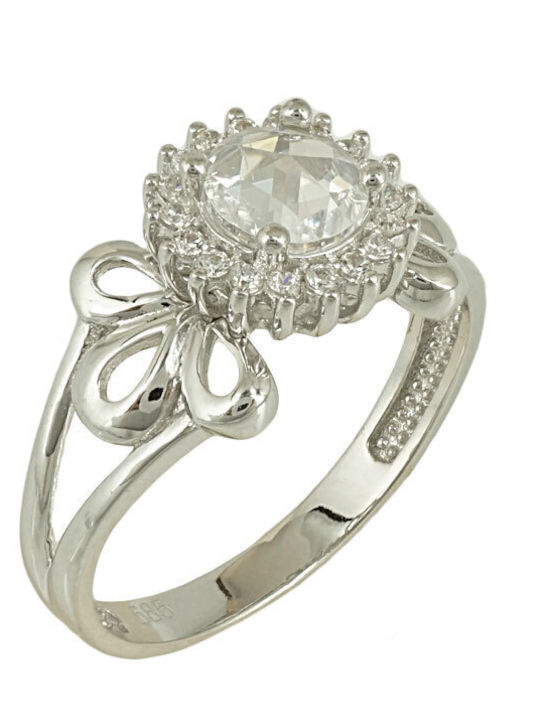 Kiriakos Gofas Set with Necklace , Earrings & Ring from White Gold 14K with Stones