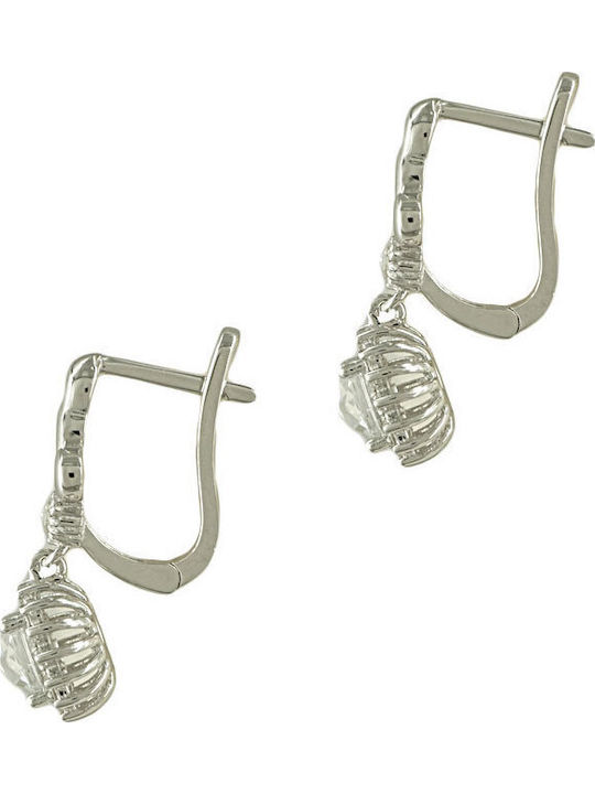 Kiriakos Gofas Set with Necklace , Earrings & Ring from White Gold 14K with Stones