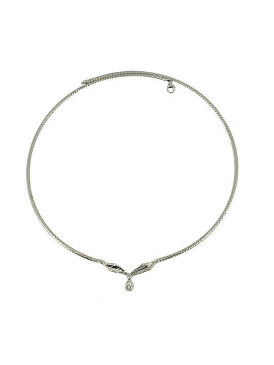 Kiriakos Gofas White Gold Set Bracelet , Ring & Necklace with Stones 14K