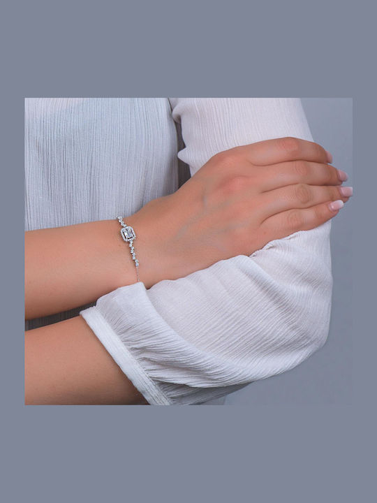 Kiriakos Gofas Set with Necklace & Earrings from White Gold 14K with Stones