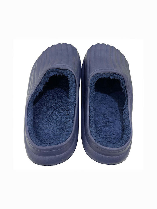 Ustyle Clogs with Fur Blue