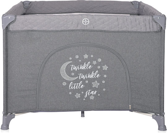Lorelli Sunny Park with Mattress Cool Grey Star 100x100cm