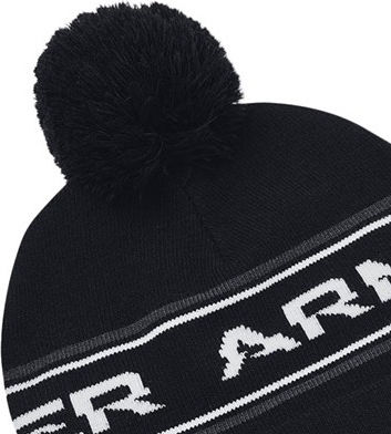 Halftime Pom Pom Beanie Unisex Σκούφος Πλεκτός σε Μαύρο χρώμα