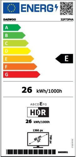 Daewoo Smart Τηλεόραση 32" HD Ready LED 32P73PHA HDR (2023)