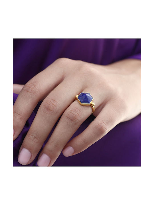 Lapis Lazuli Women's Ring from Gold 18K