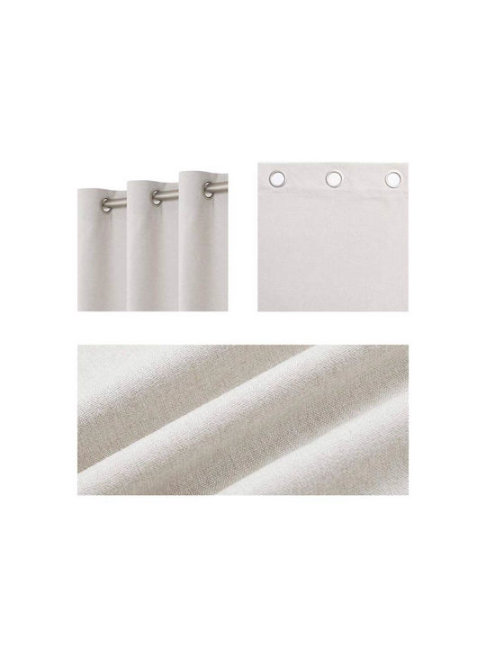 Viokarpet Vorhang mit Grommets 7000-01 Weißer 140x265cm