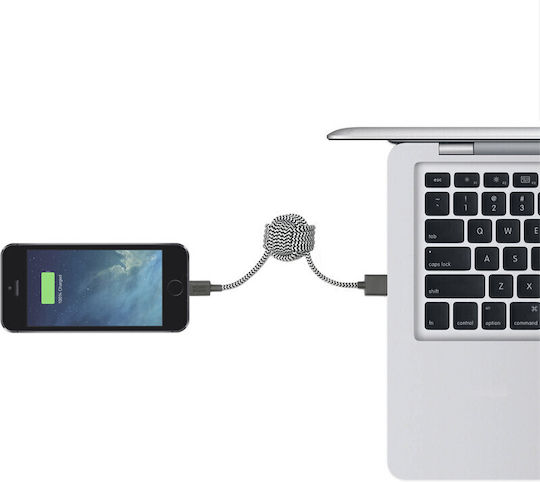 Native Union Braided Keychain USB to Lightning Cable Zebra 0.165m (KEY-L-ZEB)