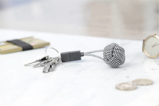 Native Union Braided Keychain USB to Lightning Cable Zebra 0.165m (KEY-L-ZEB)