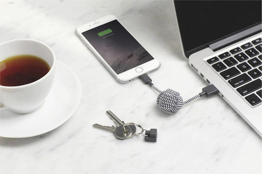 Native Union Braided Keychain USB to Lightning Cable Zebra 0.165m (KEY-L-ZEB)